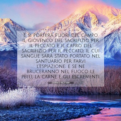 Picture 07 - Levitico 16:27 RIV - E si porterà fuori del campo il giovenco del - Bible Verse Picture