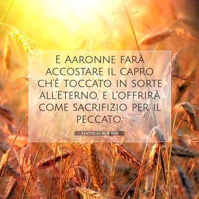 Picture 07 - Levitico 16:9 RIV - E Aaronne farà accostare il capro ch’è - Bible Verse Picture