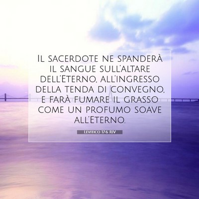 Picture 07 - Levitico 17:6 RIV - Il sacerdote ne spanderà il sangue sull’altare - Bible Verse Picture