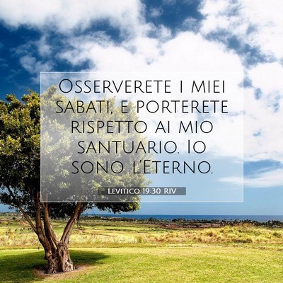 Picture 07 - Levitico 19:30 RIV - Osserverete i miei sabati, e porterete rispetto - Bible Verse Picture