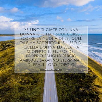 Picture 07 - Levitico 20:18 RIV - Se uno si giace con una donna che ha i suoi - Bible Verse Picture