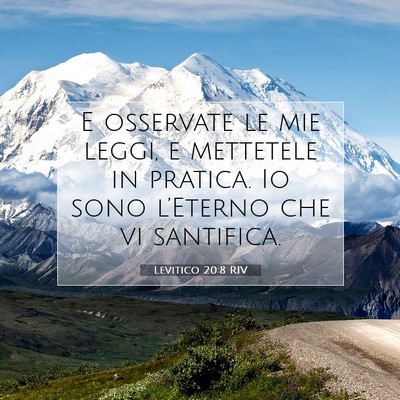 Picture 07 - Levitico 20:8 RIV - E osservate le mie leggi, e mettetele in pratica. - Bible Verse Picture