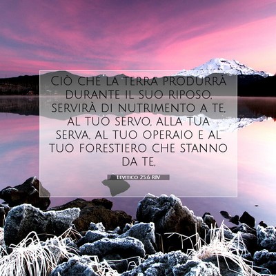 Picture 07 - Levitico 25:6 RIV - Ciò che la terra produrrà durante il suo - Bible Verse Picture