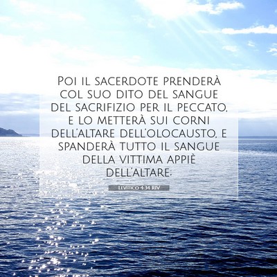 Picture 07 - Levitico 4:34 RIV - Poi il sacerdote prenderà col suo dito del - Bible Verse Picture