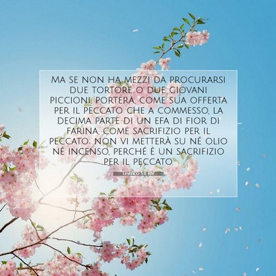 Picture 07 - Levitico 5:11 RIV - Ma se non ha mezzi da procurarsi due tortore o - Bible Verse Picture