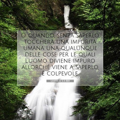 Picture 07 - Levitico 5:3 RIV - O quando, senza saperlo, toccherà una impurità - Bible Verse Picture