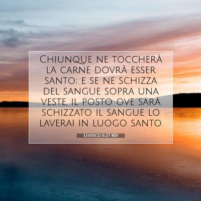 Picture 07 - Levitico 6:27 RIV - Chiunque ne toccherà la carne dovrà esser - Bible Verse Picture