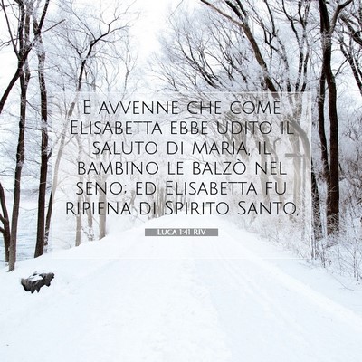 Picture 07 - Luca 1:41 RIV - E avvenne che come Elisabetta ebbe udito il - Bible Verse Picture