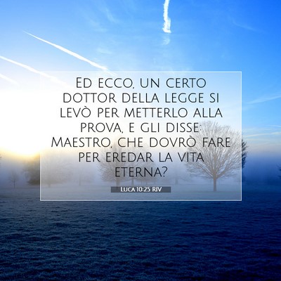 Picture 07 - Luca 10:25 RIV - Ed ecco, un certo dottor della legge si levò per - Bible Verse Picture