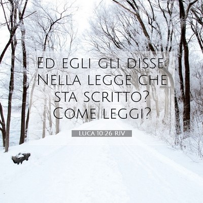 Picture 07 - Luca 10:26 RIV - Ed egli gli disse: Nella legge che sta scritto? - Bible Verse Picture