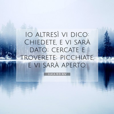 Picture 07 - Luca 11:9 RIV - Io altresì vi dico: Chiedete, e vi sarà dato; - Bible Verse Picture