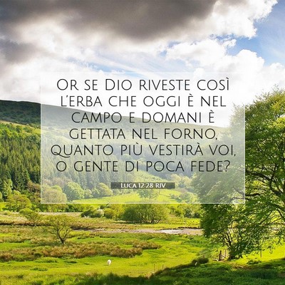 Picture 07 - Luca 12:28 RIV - Or se Dio riveste così l’erba che oggi è nel - Bible Verse Picture