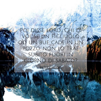 Picture 07 - Luca 14:5 RIV - Poi disse loro: Chi di voi, se un figliuolo od un - Bible Verse Picture