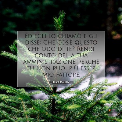 Picture 07 - Luca 16:2 RIV - Ed egli lo chiamò e gli disse: Che cos’è - Bible Verse Picture