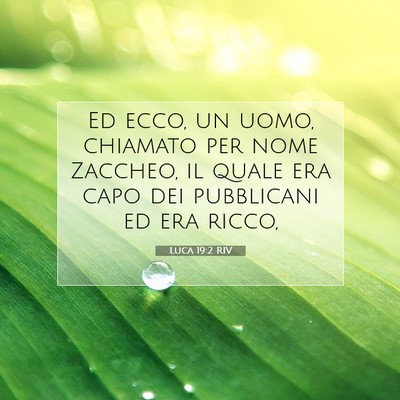 Picture 07 - Luca 19:2 RIV - Ed ecco, un uomo, chiamato per nome Zaccheo, il - Bible Verse Picture