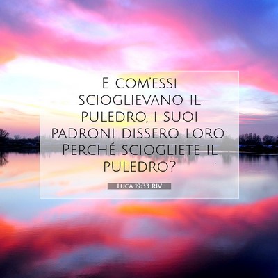 Picture 07 - Luca 19:33 RIV - E com’essi scioglievano il puledro, i suoi - Bible Verse Picture