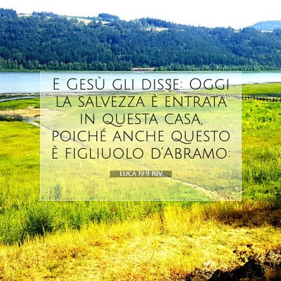 Picture 07 - Luca 19:9 RIV - E Gesù gli disse: Oggi la salvezza è entrata in - Bible Verse Picture