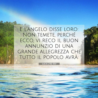 Picture 07 - Luca 2:10 RIV - E l’angelo disse loro: Non temete, perché - Bible Verse Picture