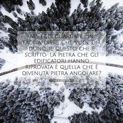Picture 07 - Luca 20:17 RIV - Ma egli, guardatili in faccia, disse: Che vuol - Bible Verse Picture