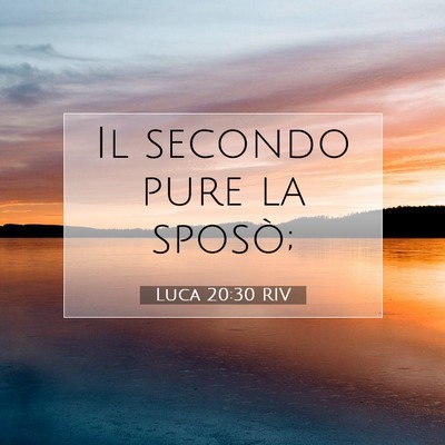 Picture 07 - Luca 20:30 RIV - Il secondo pure la - Bible Verse Picture