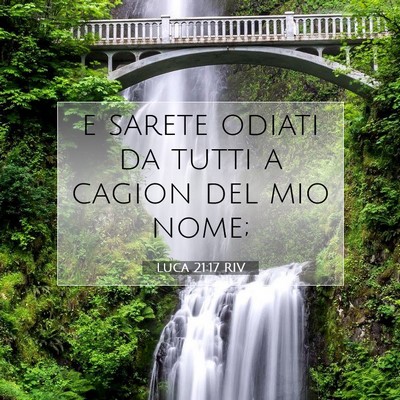Picture 07 - Luca 21:17 RIV - e sarete odiati da tutti a cagion del mio - Bible Verse Picture