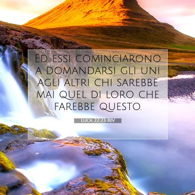 Picture 07 - Luca 22:23 RIV - Ed essi cominciarono a domandarsi gli uni agli - Bible Verse Picture
