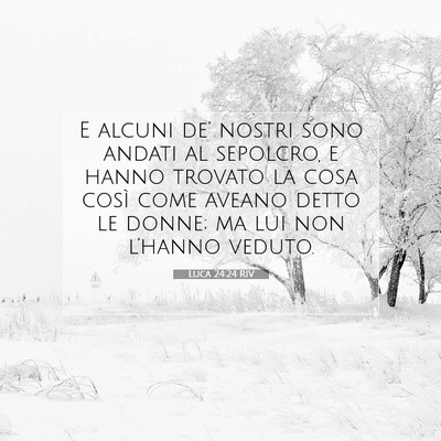 Picture 07 - Luca 24:24 RIV - E alcuni de’ nostri sono andati al sepolcro, e - Bible Verse Picture