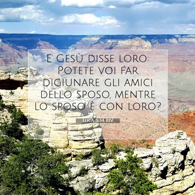 Picture 07 - Luca 5:34 RIV - E Gesù disse loro: Potete voi far digiunare gli - Bible Verse Picture