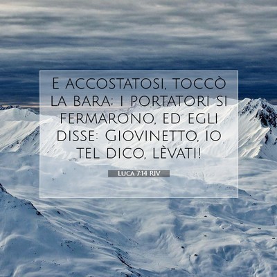 Picture 07 - Luca 7:14 RIV - E accostatosi, toccò la bara; i portatori si - Bible Verse Picture