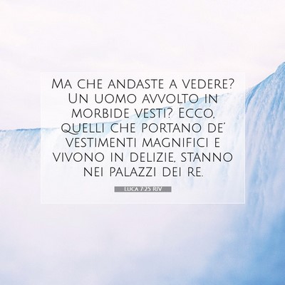 Picture 07 - Luca 7:25 RIV - Ma che andaste a vedere? Un uomo avvolto in - Bible Verse Picture