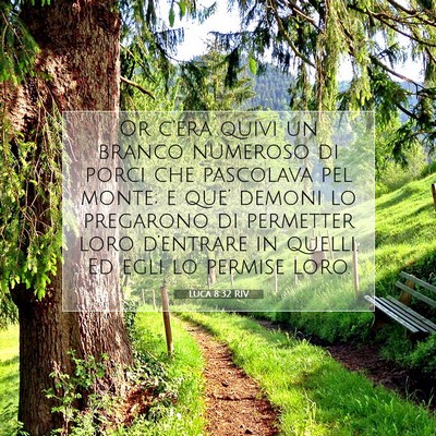 Picture 07 - Luca 8:32 RIV - Or c’era quivi un branco numeroso di porci che - Bible Verse Picture