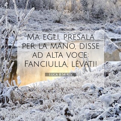 Picture 07 - Luca 8:54 RIV - Ma egli, presala per la mano, disse ad alta voce: - Bible Verse Picture