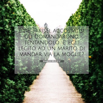Picture 07 - Marco 10:2 RIV - E de’ Farisei, accostatisi, gli domandarono, - Bible Verse Picture