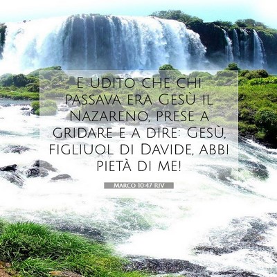 Picture 07 - Marco 10:47 RIV - E udito che chi passava era Gesù il Nazareno, - Bible Verse Picture