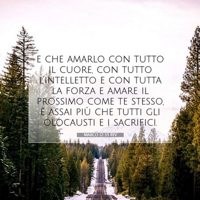 Picture 07 - Marco 12:33 RIV - e che amarlo con tutto il cuore, con tutto - Bible Verse Picture
