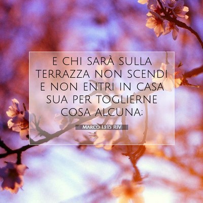 Picture 07 - Marco 13:15 RIV - e chi sarà sulla terrazza non scendi e non entri - Bible Verse Picture