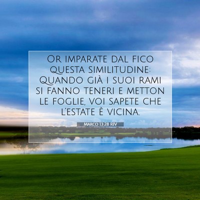 Picture 07 - Marco 13:28 RIV - Or imparate dal fico questa similitudine: Quando - Bible Verse Picture