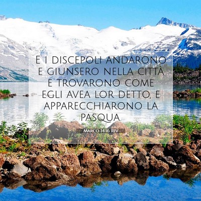 Picture 07 - Marco 14:16 RIV - E i discepoli andarono e giunsero nella città e - Bible Verse Picture