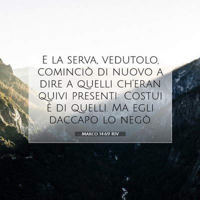 Picture 07 - Marco 14:69 RIV - E la serva, vedutolo, cominciò di nuovo a dire a - Bible Verse Picture