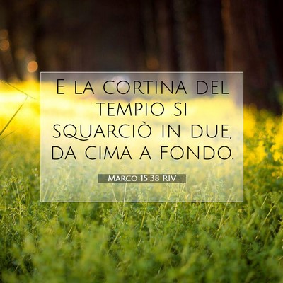 Picture 07 - Marco 15:38 RIV - E la cortina del tempio si squarciò in due, da - Bible Verse Picture