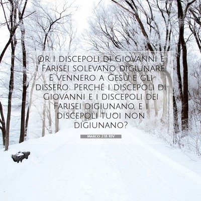 Picture 07 - Marco 2:18 RIV - Or i discepoli di Giovanni e i Farisei solevano - Bible Verse Picture