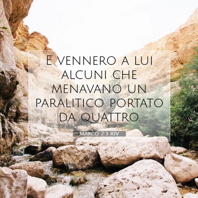 Picture 07 - Marco 2:3 RIV - E vennero a lui alcuni che menavano un paralitico - Bible Verse Picture