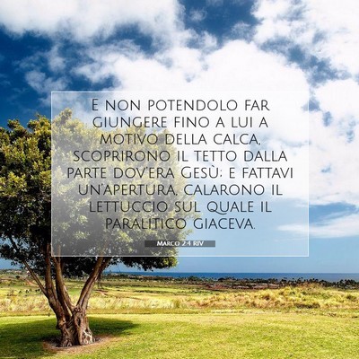Picture 07 - Marco 2:4 RIV - E non potendolo far giungere fino a lui a motivo - Bible Verse Picture