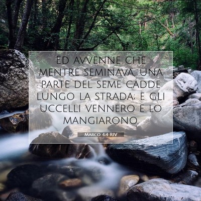 Picture 07 - Marco 4:4 RIV - Ed avvenne che mentre seminava, una parte del - Bible Verse Picture