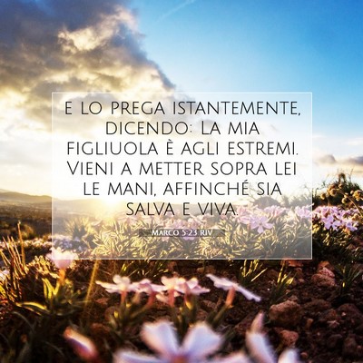 Picture 07 - Marco 5:23 RIV - e lo prega istantemente, dicendo: La mia - Bible Verse Picture