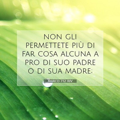 Picture 07 - Marco 7:12 RIV - non gli permettete più di far cosa alcuna a pro - Bible Verse Picture