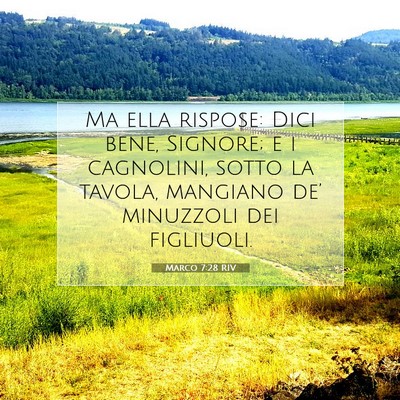 Picture 07 - Marco 7:28 RIV - Ma ella rispose: Dici bene, Signore; e i - Bible Verse Picture