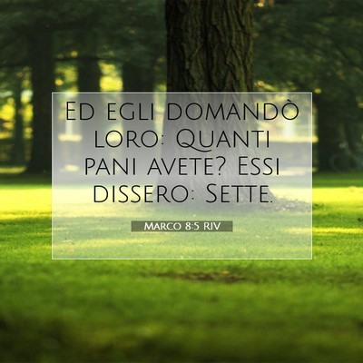 Picture 07 - Marco 8:5 RIV - Ed egli domandò loro: Quanti pani avete? Essi - Bible Verse Picture
