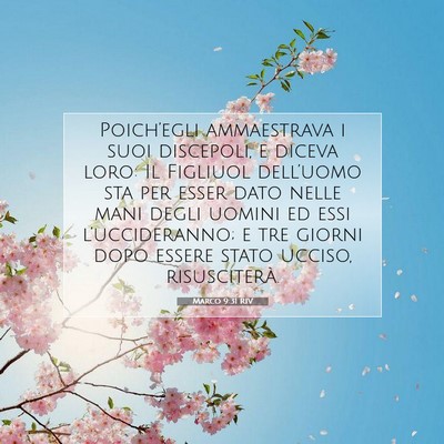 Picture 07 - Marco 9:31 RIV - Poich’egli ammaestrava i suoi discepoli, e - Bible Verse Picture