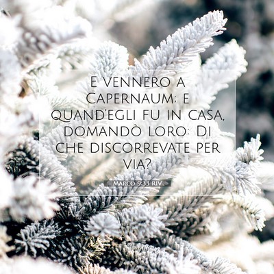 Picture 07 - Marco 9:33 RIV - E vennero a Capernaum; e quand’egli fu in casa, - Bible Verse Picture